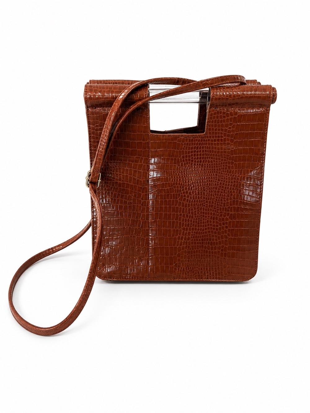 🤎 BÉIS Brown Croc Embossed Crossbody Bag – NWOT
